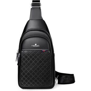 Men's Black Chest Bag Cross Body Shoulder Bags With Water Resistant Backpack